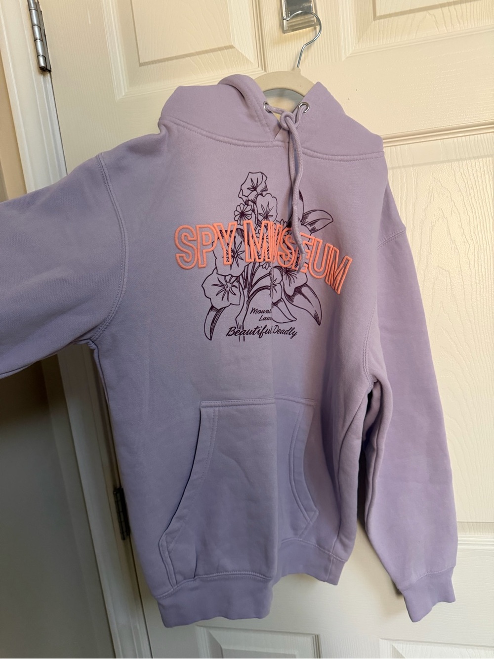 Lavender Spy Museum Hoodie with Floral Logo
